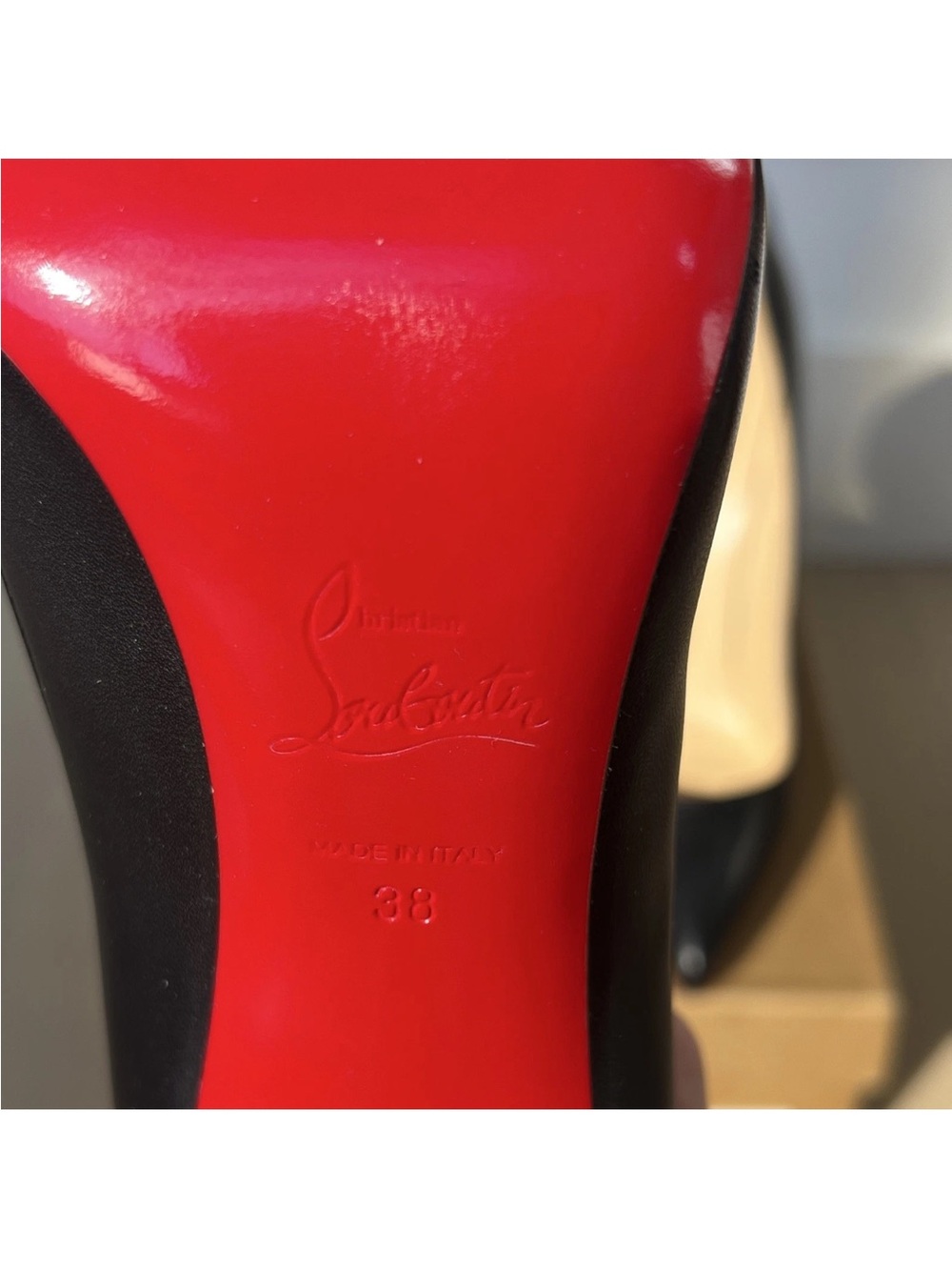 NWB Christian Louboutin Pigalle Follies 100 Black Pointed Toe Pump EU 38 / US 8 - Picture 7 of 7